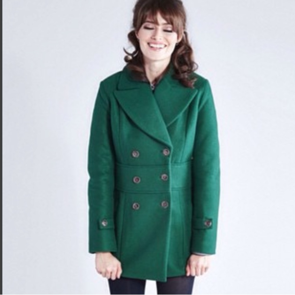 Vaute Couture Green Alicia Peacoat Size XXS Eco-Friendly Vegan Sustainable